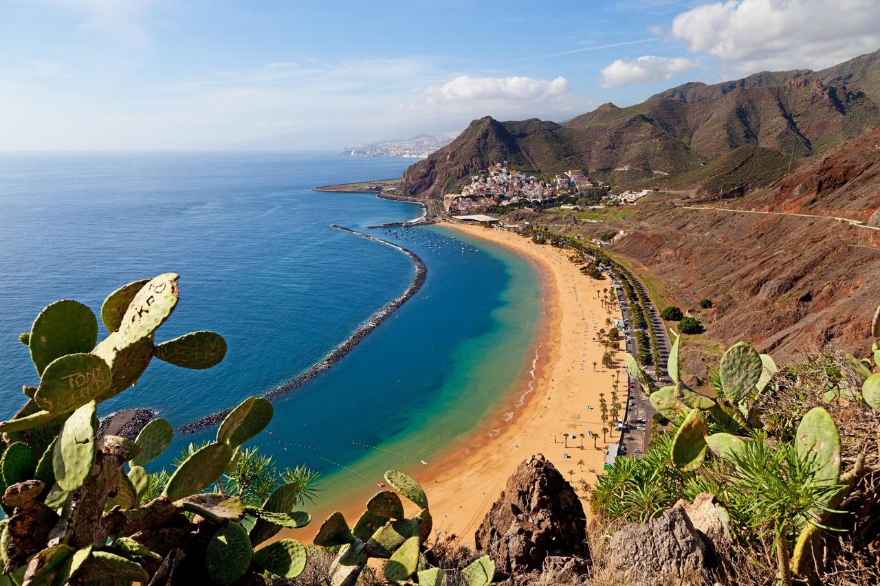 View from high point down to Las Teresitas beach in Tenerife