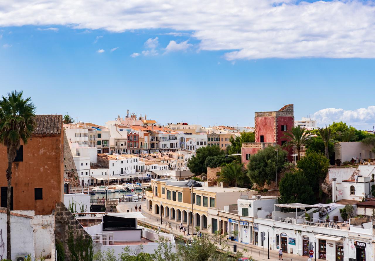 Buildings in Mahon city, the capital of Menorca
