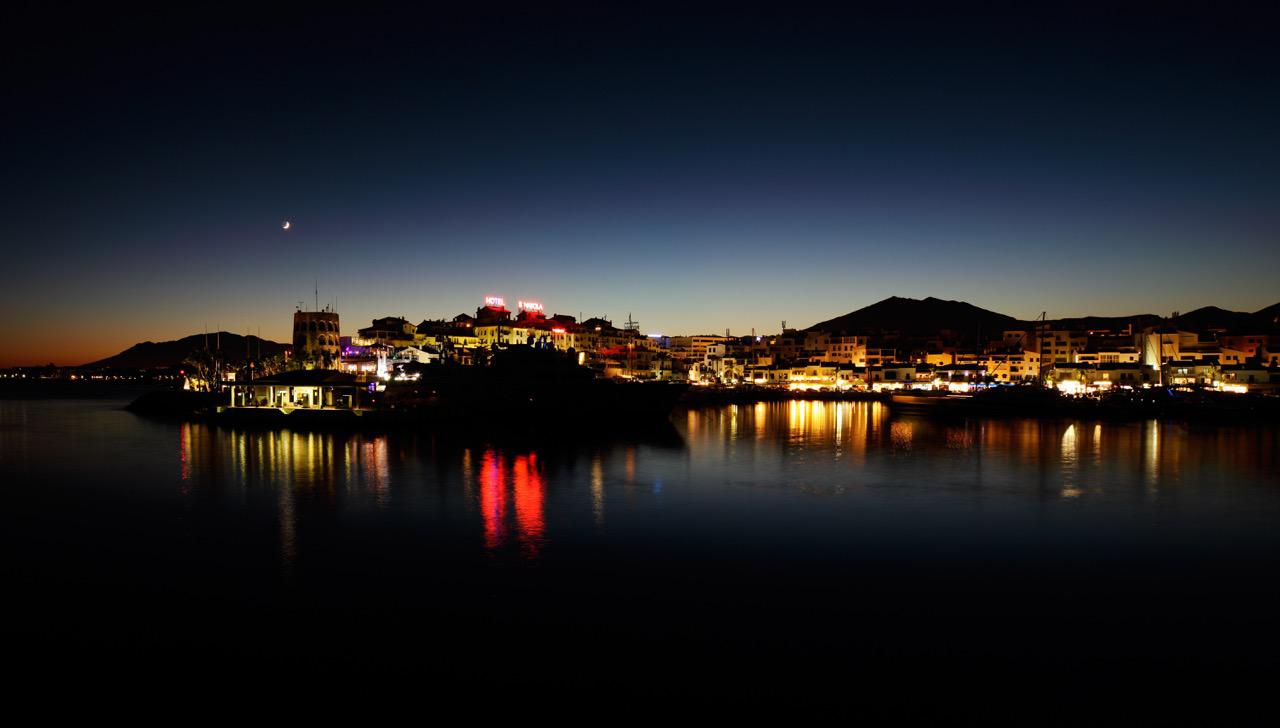 Marbella coastline after dark