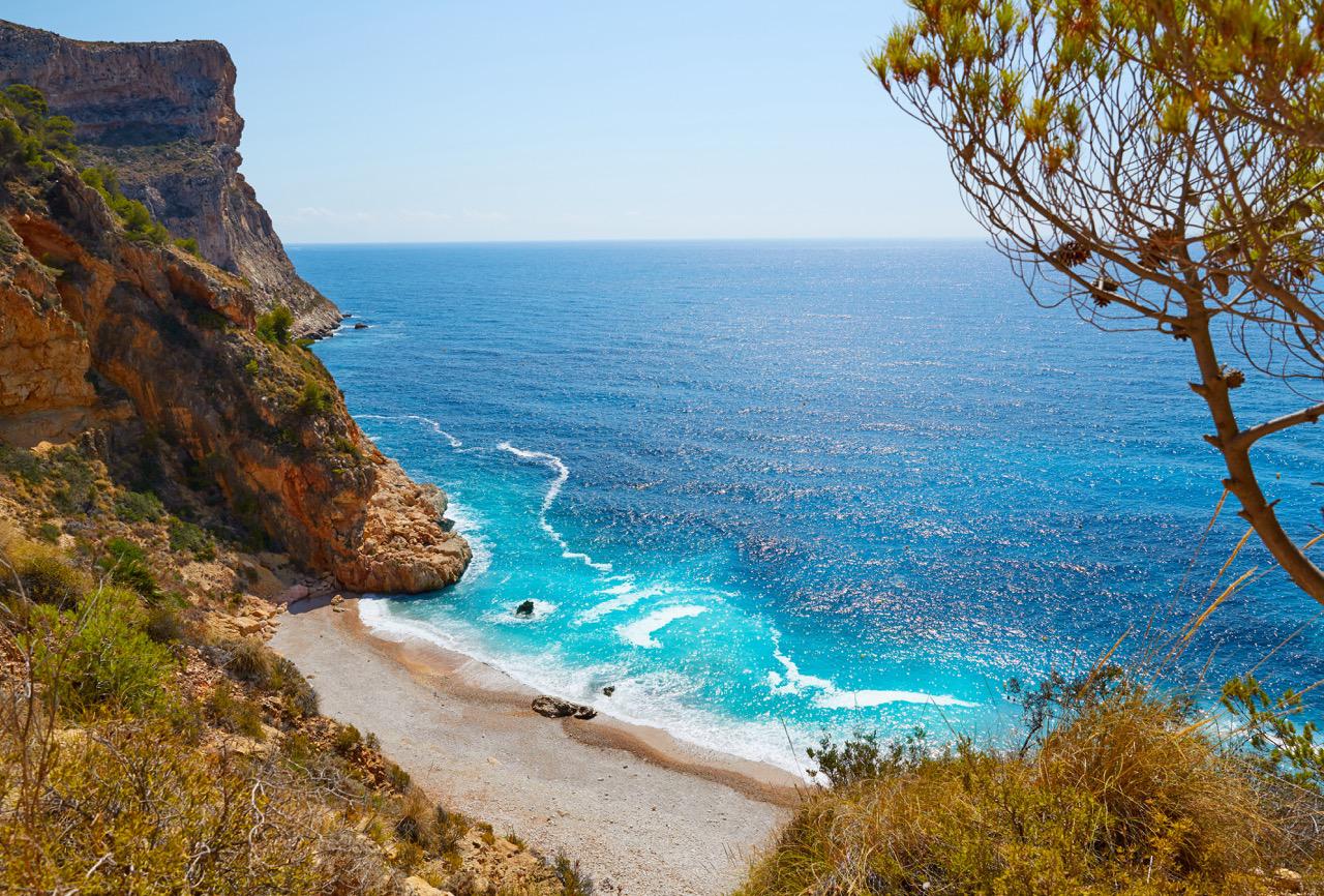 The idyllic Moraig Cove (Cala del Moraig) in Benitachell, Costa Blanca