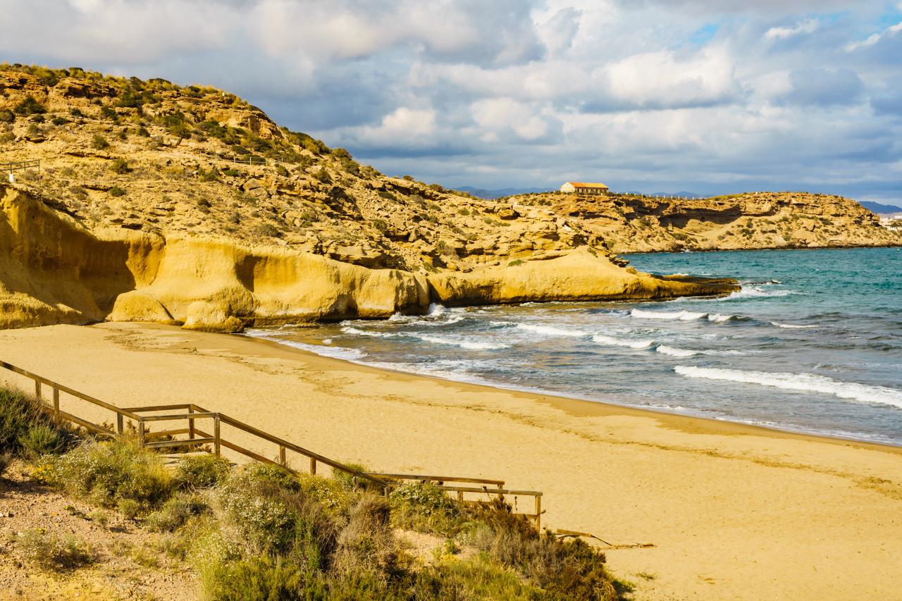 Hidden beach Playa de la Cortina near Águilas, Murcia